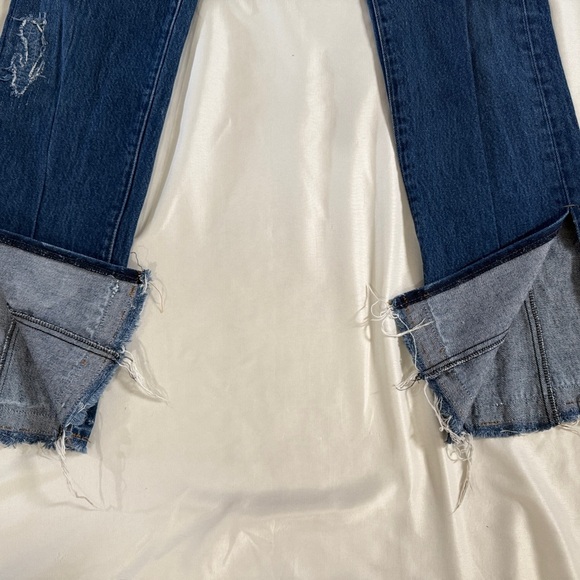 EB Denim Jeans High Rise Vintage Unraveled Split Hem Size 26 Redone‎ Levis - Picture 3 of 14